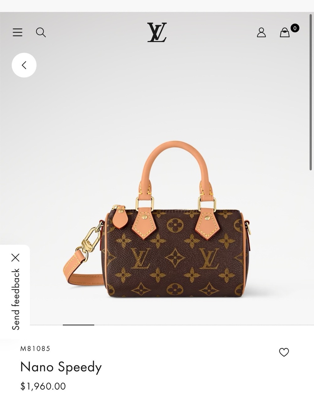 Louis Vuitton Mini Nano Speedy Brown Monogram with Natural Trim